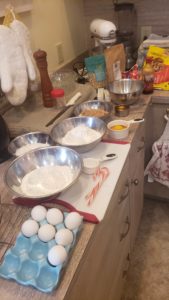 baking ingredients set up for mis en place