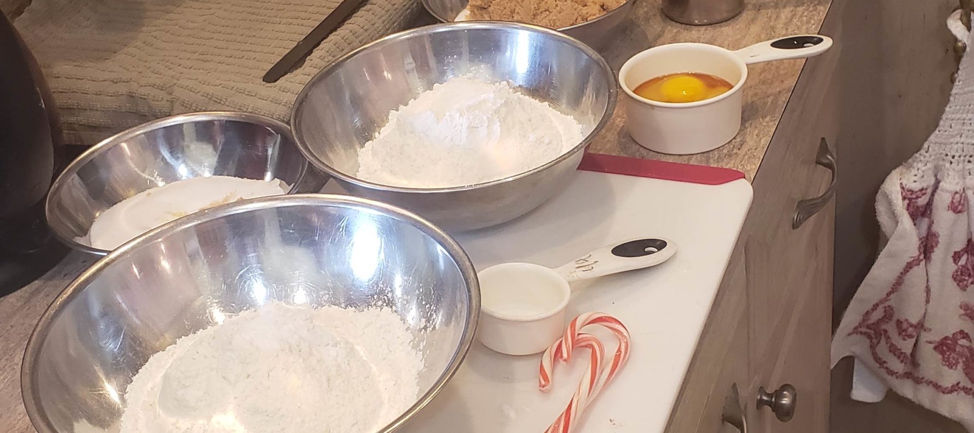 baking ingredients set up for mis en place